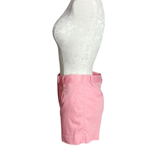 Theory Lynie Linen Cotton Salmon Pink Slim Fit Shorts - Picture 4 of 8